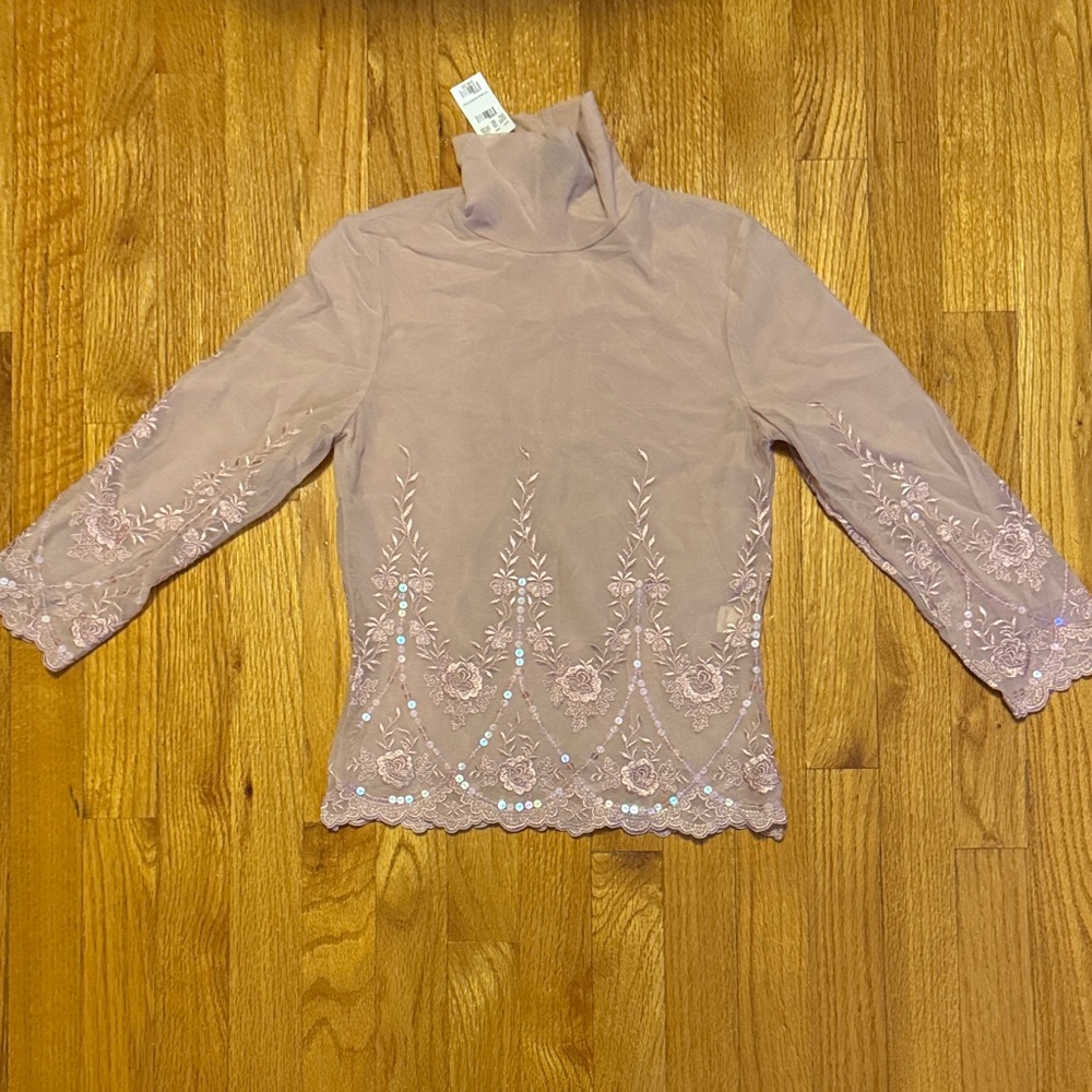 Elegant Embroidered Women's Top - Pink